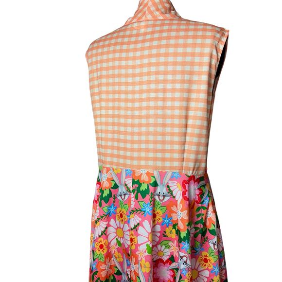 Looney Tunes x Unique Vintage Collaboration 2XL Bugs Bunny Gingham Floral Dress - Picture 4 of 8